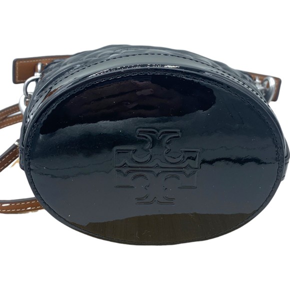 NWOT Tory Burch Mini T Monogram Puffy Patent Leather Bucket Bag Crossbody Strap - Picture 9 of 12